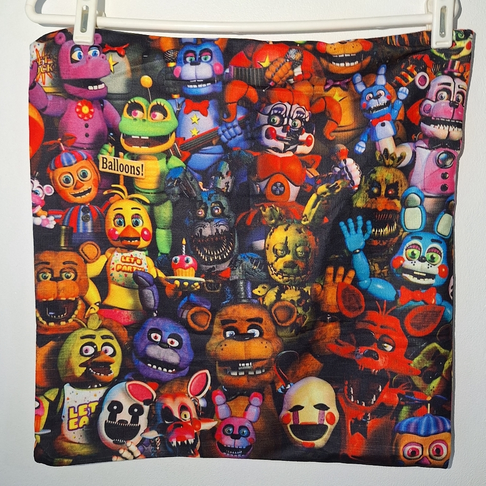 Five Nights At Freddy's 17 X 17 Pillow Cover Zip Top FNAF Games Horror AOP